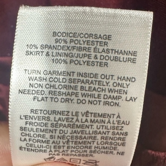 Express Tulle & Velvet Bodice Dress Merlot/Deep Red  Holiday NEW S - Picture 7 of 7